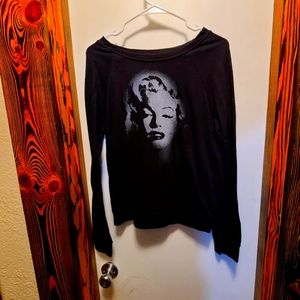 Long sleeve black Tee, Marilyn Monroe